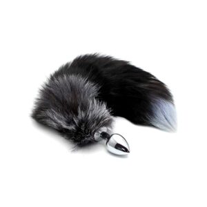 black-and-white-fox-tail-plug-m ALIVE Zwart-witte vossenstaart plug M