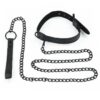 collar-with-leash-black-matt LOVETOY Halsband met Riem Zwart Mat