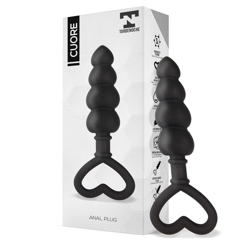 cuore-anal-plug-silicone-black TARDENOCE Cuore Anale Plug Siliconen Zwart