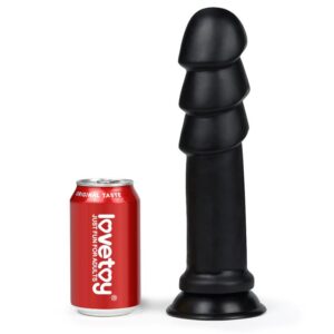 LOVETOY Dildo King Sized Anale Rimpels 28,4 cm Zwart
