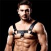 domine-male-chest-bondage-harness-vegan-leather INTOYOU BDSM LINE Domine Mannelijke Borstbondage Harnas Veganistisch Leer
