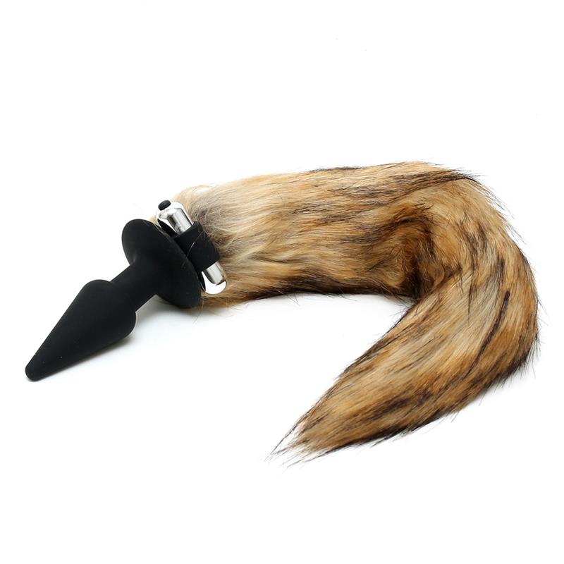 rimba-latex-play-plug-with-fox-tail (1) LATEX PLAY Vibrerende Plug met Vossenstaart