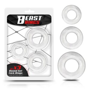 BEAST RINGS Set van 3 cockringen flexibel doorzichtig