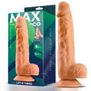 MAX & CO Andi Realistische Dildo met Testikels 9,1 inch Vleeskleurig