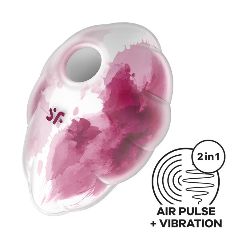 SATISFYER Cloud Dancer Clit Sucker en Vibe Red Print