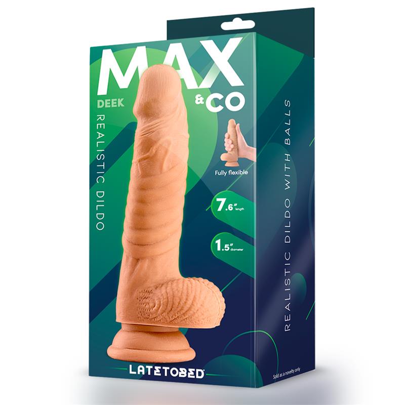 deek-realistic-dildo-with-testivles-76-flesh (3) MAX & CO Deek Realistische Dildo met Testikels 7,6" Vleeskleurig