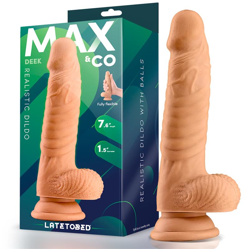 MAX & CO Deek Realistische Dildo met Testikels 7,6" Vleeskleurig