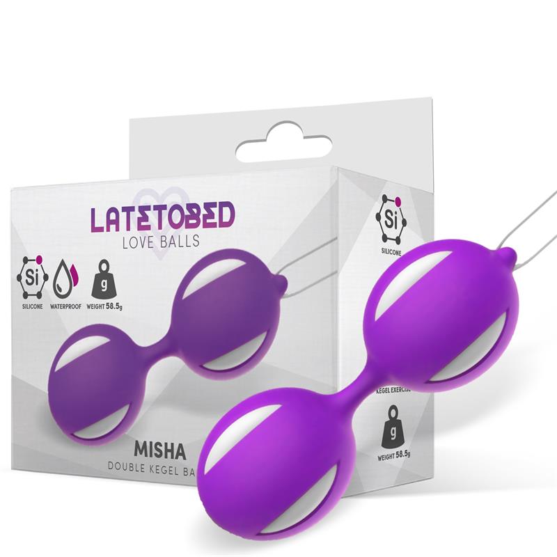 misha-double-kegel-balls-silicone-purple LATETOBED Misha Dubbele Kegelballen Siliconen Paars