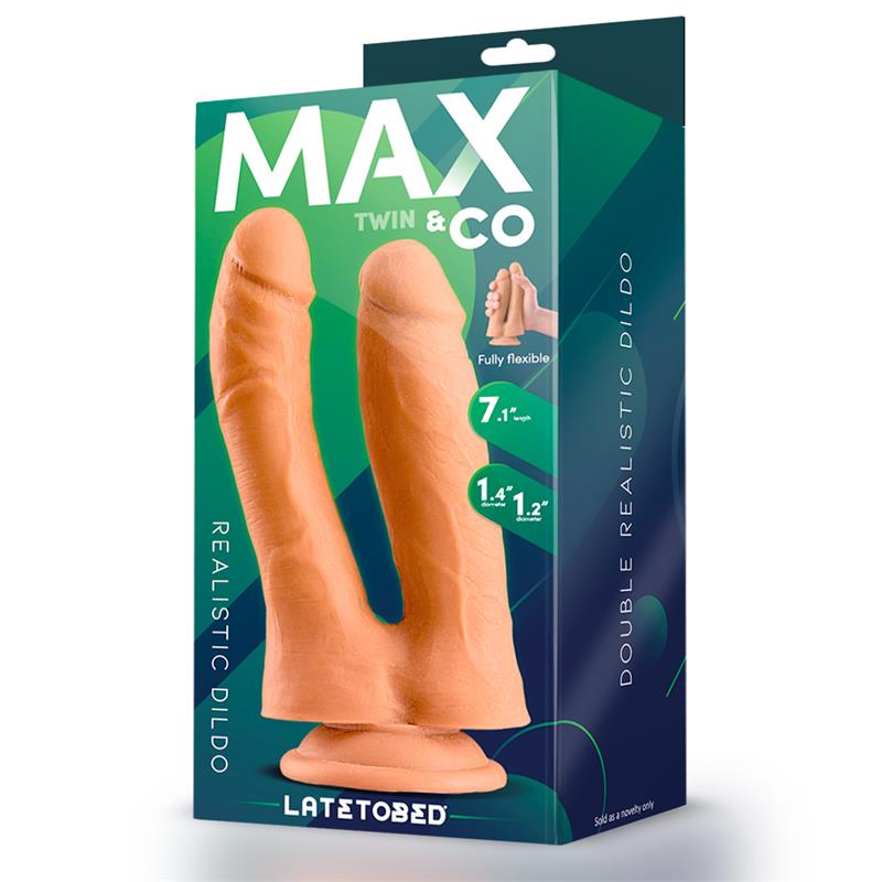 twin-double-realistic-dildo-71-flesh (3) MAX & CO Twin Dubbele Realistische Dildo 7.1" Huidskleur