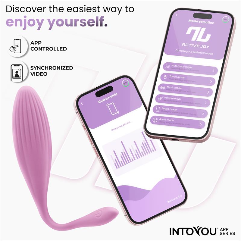 INTOYOU APP SERIE Vibrerend ei met roterende kralen en app via USB